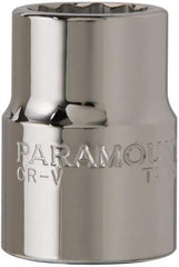 Paramount - 3/4" Drive, Standard Hand Socket - 12 Points, 2" OAL, Steel, Chrome Finish - USA Tool & Supply