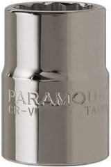 Paramount - 3/4" Drive, Standard Hand Socket - 12 Points, 2" OAL, Steel, Chrome Finish - USA Tool & Supply