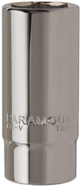 Paramount - 1-1/8", 3/4" Drive, Deep Hand Socket - 6 Points, 3-1/2" OAL, Steel, Chrome Finish - USA Tool & Supply