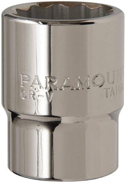 Paramount - 3/4" Drive, Standard Hand Socket - 12 Points, 2-5/16" OAL, Steel, Chrome Finish - USA Tool & Supply