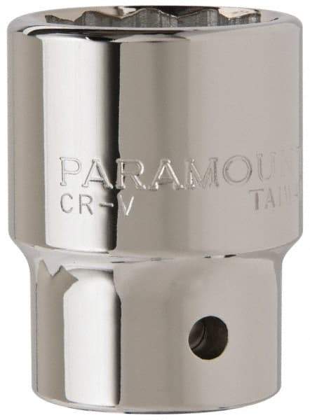 Paramount - 3/4" Drive, Standard Hand Socket - 12 Points, 2-13/32" OAL, Steel, Chrome Finish - USA Tool & Supply