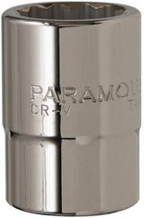 Paramount - 1", 3/4" Drive, Standard Hand Socket - 12 Points, 2" OAL, Chrome Finish - USA Tool & Supply