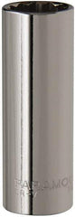 Paramount - 5/8", 3/8" Drive, Deep Hand Socket - 12 Points, 2-1/2" OAL, Steel, Chrome Finish - USA Tool & Supply