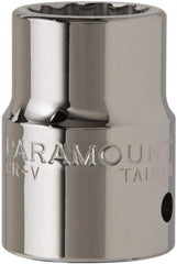 Paramount - 7/8", 3/4" Drive, Standard Hand Socket - 12 Points, 2" OAL, Chrome Finish - USA Tool & Supply