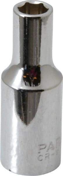 Paramount - 3/8" Drive, Deep Hand Socket - 6 Points, 1-15/16" OAL, Steel, Chrome Finish - USA Tool & Supply