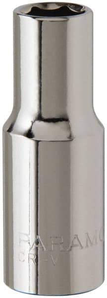 Paramount - 3/8" Drive, Deep Hand Socket - 6 Points, 1-15/16" OAL, Steel, Chrome Finish - USA Tool & Supply