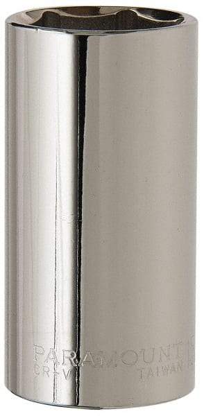 Paramount - 15/16", 3/8" Drive, Deep Hand Socket - 6 Points, 2-1/2" OAL, Steel, Chrome Finish - USA Tool & Supply