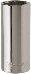 Paramount - 13/16", 3/8" Drive, Deep Hand Socket - 6 Points, 2-1/2" OAL, Steel, Chrome Finish - USA Tool & Supply