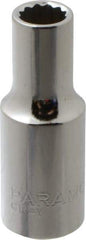 Paramount - 3/8" Drive, Deep Hand Socket - 12 Points, 1-15/16" OAL, Steel, Chrome Finish - USA Tool & Supply