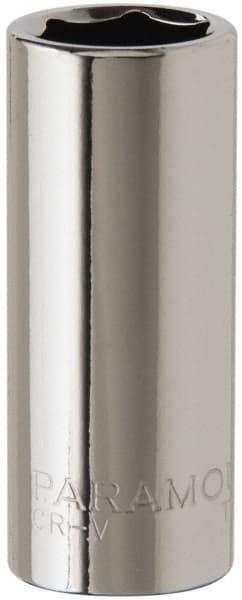 Paramount - 3/8" Drive, Deep Hand Socket - 6 Points, 1-15/16" OAL, Steel, Chrome Finish - USA Tool & Supply