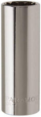 Paramount - 3/8" Drive, Deep Hand Socket - 12 Points, 2-1/2" OAL, Steel, Chrome Finish - USA Tool & Supply