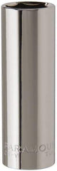 Paramount - 3/8" Drive, Deep Hand Socket - 6 Points, 2-1/2" OAL, Steel, Chrome Finish - USA Tool & Supply