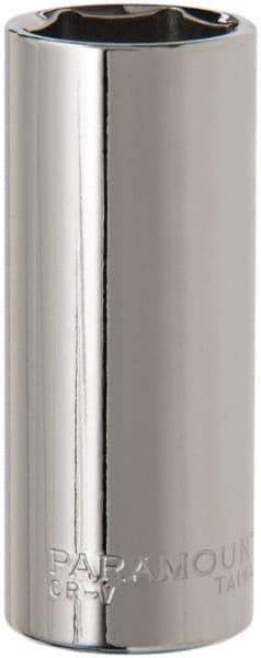 Paramount - 3/8" Drive, Deep Hand Socket - 6 Points, 2-1/2" OAL, Steel, Chrome Finish - USA Tool & Supply