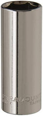 Paramount - 3/8" Drive, Deep Hand Socket - 6 Points, 2-1/2" OAL, Steel, Chrome Finish - USA Tool & Supply