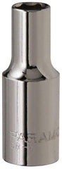 Paramount - 5/16", 3/8" Drive, Deep Hand Socket - 6 Points, 1-15/16" OAL, Steel, Chrome Finish - USA Tool & Supply