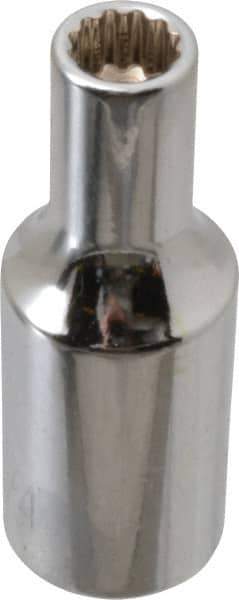 Paramount - 1/4", 3/8" Drive, Deep Hand Socket - 12 Points, 1-15/16" OAL, Steel, Chrome Finish - USA Tool & Supply