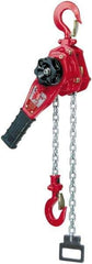 Coffing - 3,000 Lb Lifting Capacity, 10' Lift Height, Lever Hoist - Made from Chain, 1' Overhaul to Lift 1', 59 Lb Avg Pull to Lift Rated Load, 1 Chain - USA Tool & Supply