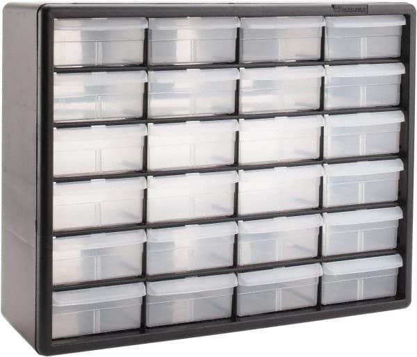 Akro-Mils - 24 Drawer, Small Parts Cabinet - 6-3/8" Deep x 20" Wide x 15-13/16" High - USA Tool & Supply