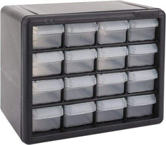 Akro-Mils - 16 Drawer, Small Parts Cabinet - 6-3/8" Deep x 10-9/16" Wide x 8-1/2" High - USA Tool & Supply