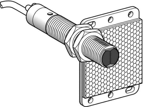 Telemecanique Sensors - Cable Connector, 5m Nominal Distance, Shock and Vibration Resistant, Polarized Retroreflective Photoelectric Sensor - 24 to 240 VAC/VDC, 25 Hz, Brass, 82mm Long x 18mm Wide x 1.8 Inch High - USA Tool & Supply