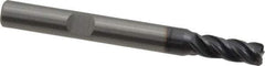 Kennametal - 4 Flute Solid Carbide Roughing & Finishing Corner Chamfer End Mill - AlTiN Finish, Weldon Shank, 38° Helix, Centercutting - USA Tool & Supply