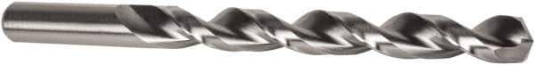 Precision Twist Drill - 10.5mm 135° High Speed Steel Jobber Drill - Bright Finish, Right Hand Cut, Parabolic Flute, Straight Shank, 5-15/64" OAL, Split Point - USA Tool & Supply