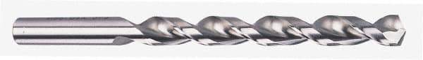 Chicago-Latrobe - 19/64" 135° High Speed Steel Jobber Drill - Bright Finish, Right Hand Cut, Parabolic Flute, Straight Shank, 4-3/8" OAL, Notched Point - USA Tool & Supply