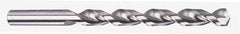 Chicago-Latrobe - 19/64" 135° High Speed Steel Jobber Drill - Bright Finish, Right Hand Cut, Parabolic Flute, Straight Shank, 4-3/8" OAL, Notched Point - USA Tool & Supply