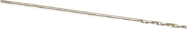 Precision Twist Drill - #77 135° Cobalt Jobber Drill - Oxide/Gold Finish, Right Hand Cut, Spiral Flute, Straight Shank, 7/8" OAL, Split Point - USA Tool & Supply