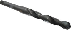 Precision Twist Drill - 1-9/64", 3MT 118° Point High Speed Steel Taper Shank Drill Bit - Oxide Finish, 7-1/4" Flute Length, 11-7/8" OAL, Spiral Flute, Series S209 - USA Tool & Supply