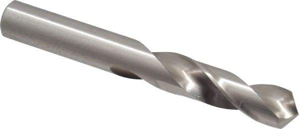 Precision Twist Drill - 31/64" 118° Spiral Flute High Speed Steel Screw Machine Drill Bit - Bright Finish, Right Hand Cut, 2-3/16" Flute Length, 3-11/16" OAL, Standard Point, Straight Shank - USA Tool & Supply