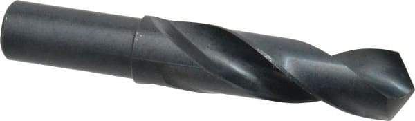 Precision Twist Drill - 1-1/8" 118° Spiral Flute High Speed Steel Screw Machine Drill Bit - Oxide Finish, Right Hand Cut, 4" Flute Length, 6-3/8" OAL, Standard Point, Straight Shank - USA Tool & Supply