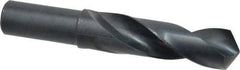 Precision Twist Drill - 1-1/8" 118° Spiral Flute High Speed Steel Screw Machine Drill Bit - Oxide Finish, Right Hand Cut, 4" Flute Length, 6-3/8" OAL, Standard Point, Straight Shank - USA Tool & Supply