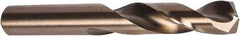 Precision Twist Drill - #10 135° Spiral Flute Cobalt Screw Machine Drill Bit - Oxide/Gold Finish, Right Hand Cut, 1-3/16" Flute Length, 2-1/4" OAL, Split Point, Straight Shank - USA Tool & Supply