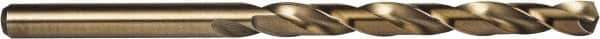 Precision Twist Drill - 45/64", 135° Point, Spiral Flute, Cobalt Taper Length Drill Bit - Oxide/Gold Finish, 5-5/8" Flute Length, 9-1/2" OAL, Series M51CO - USA Tool & Supply