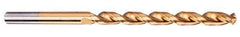 Cleveland - #19, 135° Point, Parabolic Flute, Cobalt Taper Length Drill Bit - TiN Finish, 3-3/8" Flute Length, 5-3/4" OAL, Series 2575T - USA Tool & Supply