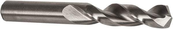 Precision Twist Drill - #12 135° Parabolic Flute High Speed Steel Screw Machine Drill Bit - Bright Finish, Right Hand Cut, 1-3/16" Flute Length, 2-1/4" OAL, Split Point, Straight Shank - USA Tool & Supply