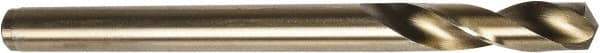 Precision Twist Drill - 13/64" 135° Spiral Flute Cobalt Screw Machine Drill Bit - Oxide/Gold Finish, Right Hand Cut, 1-3/16" Flute Length, 3-5/8" OAL, Split Point, Straight Shank - USA Tool & Supply