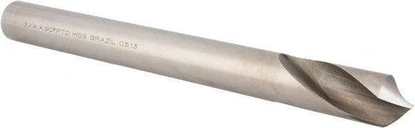 Precision Twist Drill - 3/4" Body Diam, 90° Point, High Speed Steel, 8" Overall Length, Spotting Drill - USA Tool & Supply