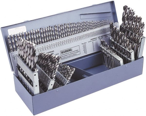 Interstate - 1/16 to 1/2", 118° Point, Oxide Finish, High Speed Steel Jobber Length Drill Bit Set - USA Tool & Supply