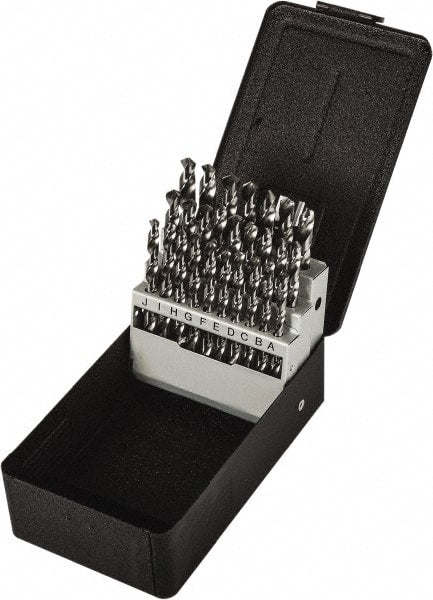 Precision Twist Drill - 118° Point, Bright Finish, High Speed Steel Jobber Length Drill Bit Set - USA Tool & Supply
