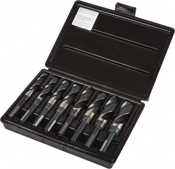 Precision Twist Drill - 9/16 to 1", 118° Point, Oxide Finish, High Speed Steel Reduced Shank Drill Bit Set - USA Tool & Supply