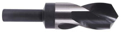 Precision Twist Drill - 1-7/8" Drill, 118° Point, High Speed Steel Silver Deming & Reduced Shank Drill Bit - Bright Finish, 6" OAL, Straight Shank, 3" Flute Length, Right Hand Cut, Standard Point, Spiral Flute, Regular Spiral - USA Tool & Supply