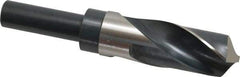 Precision Twist Drill - 1-7/32" Drill, 118° Point, High Speed Steel Silver Deming & Reduced Shank Drill Bit - Bright Finish, 6" OAL, Straight Shank, 3" Flute Length, Right Hand Cut, Standard Point, Spiral Flute, Regular Spiral - USA Tool & Supply