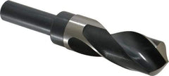 Precision Twist Drill - 1-1/4" Drill, 118° Point, High Speed Steel Silver Deming & Reduced Shank Drill Bit - Bright Finish, 6" OAL, Straight Shank, 3" Flute Length, Right Hand Cut, Standard Point, Spiral Flute, Regular Spiral - USA Tool & Supply