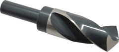 Precision Twist Drill - 1-3/8" Drill, 118° Point, High Speed Steel Silver Deming & Reduced Shank Drill Bit - Bright Finish, 6" OAL, Straight Shank, 3" Flute Length, Right Hand Cut, Standard Point, Spiral Flute, Regular Spiral - USA Tool & Supply