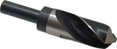 Precision Twist Drill - 1-7/16" Drill, 118° Point, High Speed Steel Silver Deming & Reduced Shank Drill Bit - Bright Finish, 6" OAL, Straight Shank, 3" Flute Length, Right Hand Cut, Standard Point, Spiral Flute, Regular Spiral - USA Tool & Supply