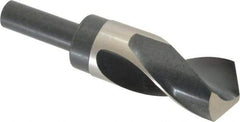 Precision Twist Drill - 1-1/2" Drill, 118° Point, High Speed Steel Silver Deming & Reduced Shank Drill Bit - Bright Finish, 6" OAL, Straight Shank, 3" Flute Length, Right Hand Cut, Standard Point, Spiral Flute, Regular Spiral - USA Tool & Supply
