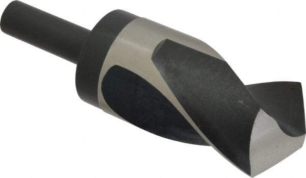 Precision Twist Drill - 2" Drill, 118° Point, High Speed Steel Silver Deming & Reduced Shank Drill Bit - Bright Finish, 6" OAL, Straight Shank, 3" Flute Length, Right Hand Cut, Standard Point, Spiral Flute, Regular Spiral - USA Tool & Supply
