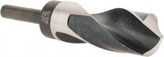 Precision Twist Drill - 1-5/16" Drill, 118° Point, High Speed Steel Silver Deming & Reduced Shank Drill Bit - Bright Finish, 6" OAL, Straight Shank, 3" Flute Length, Right Hand Cut, Standard Point, Spiral Flute, Regular Spiral - USA Tool & Supply